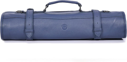 Leather Knife Roll Storage Bag with 10 Pockets for Chefs