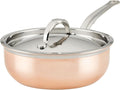 Copper Saucier Pan with Lid - 2-Quart Induction Ready