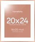 20x24 Frame Rose Gold Matted to 16x20 - Gallery-Grade Glass