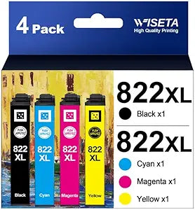 822XL Remanufactured Ink Cartridge for Epson Printers - 4 Pack