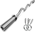 Olympic EZ Curl Bar 47in for Weight Lifting - Comfortable Chrome