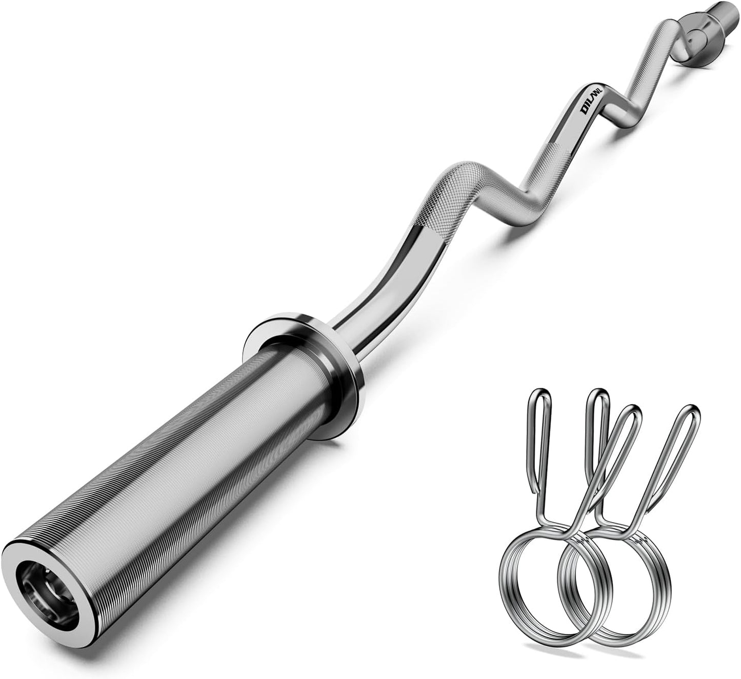 Olympic EZ Curl Barbell Bar for Strength Training and Home Gym