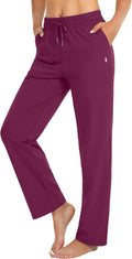 Women Cotton Sweatpants with Pockets - Soft Stretch Lounge Pants