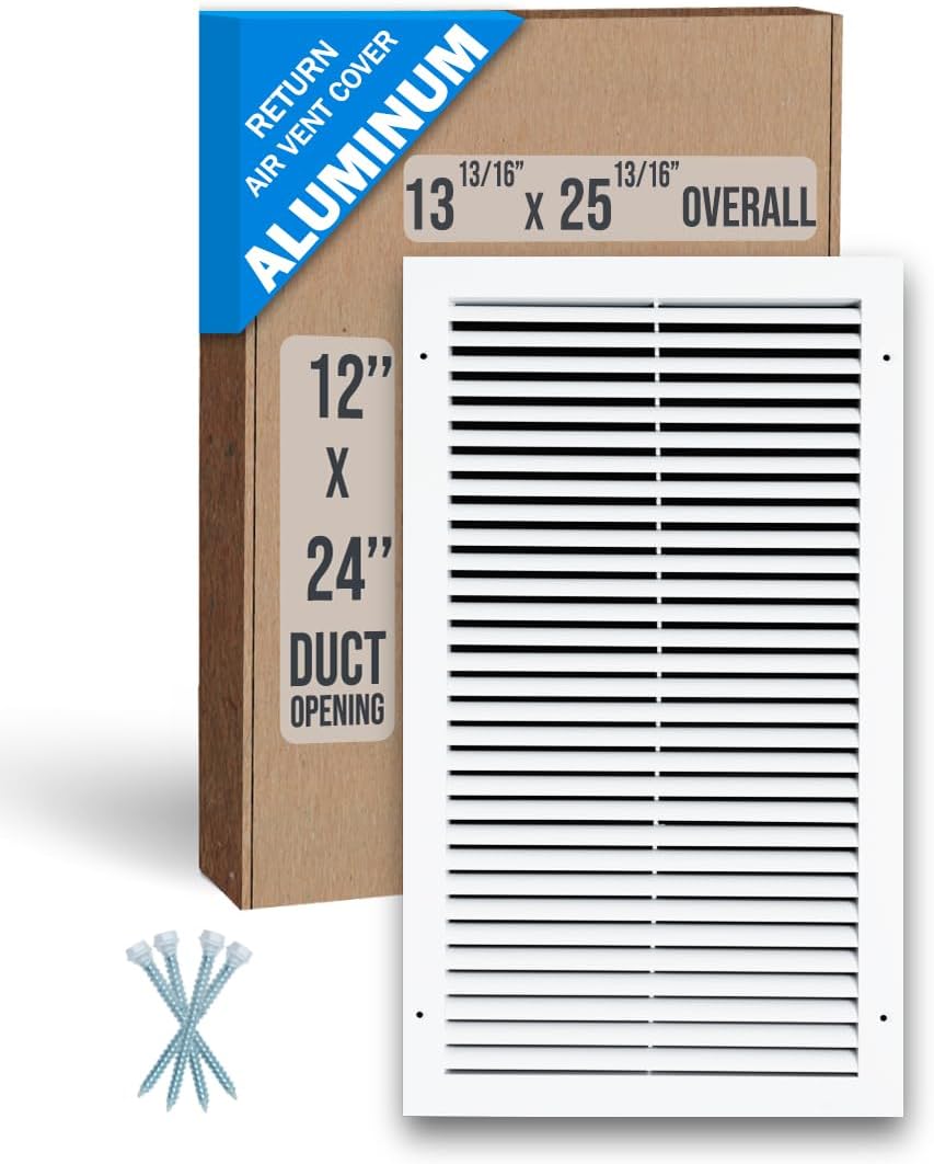 Aluminum Return Air Grille for 12x24 Duct Opening - Durable Design