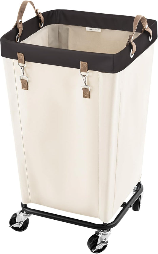 StorageWorks 110L Laundry Basket with Wheels for Easy Transport