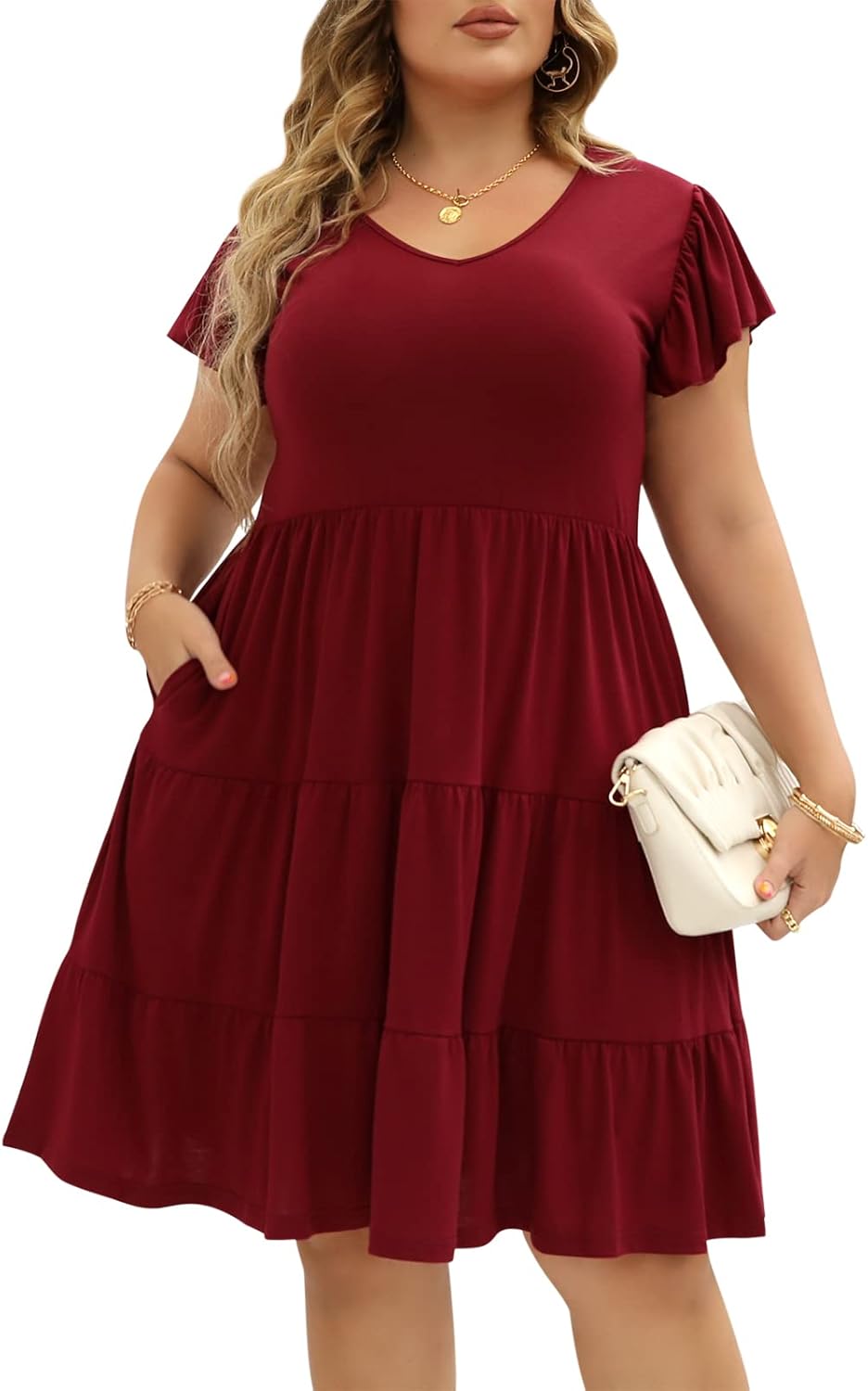 Celkuser Womens Plus Size Casual Summer Dresses with Pockets