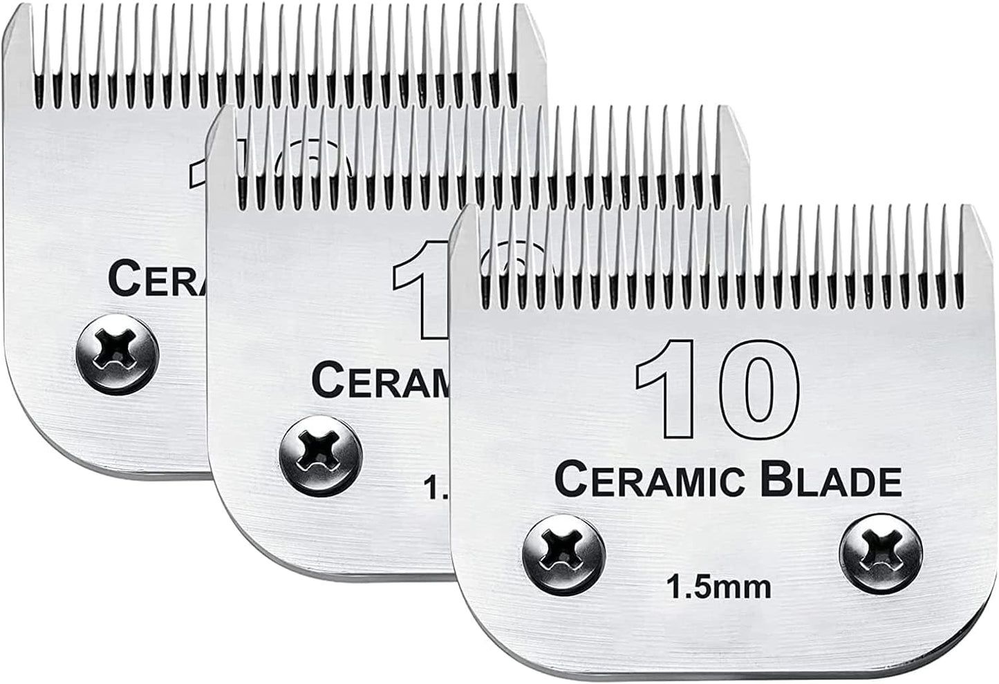 3 Pack 10 Blade Dog Grooming Blades for Andis and Oster Clippers