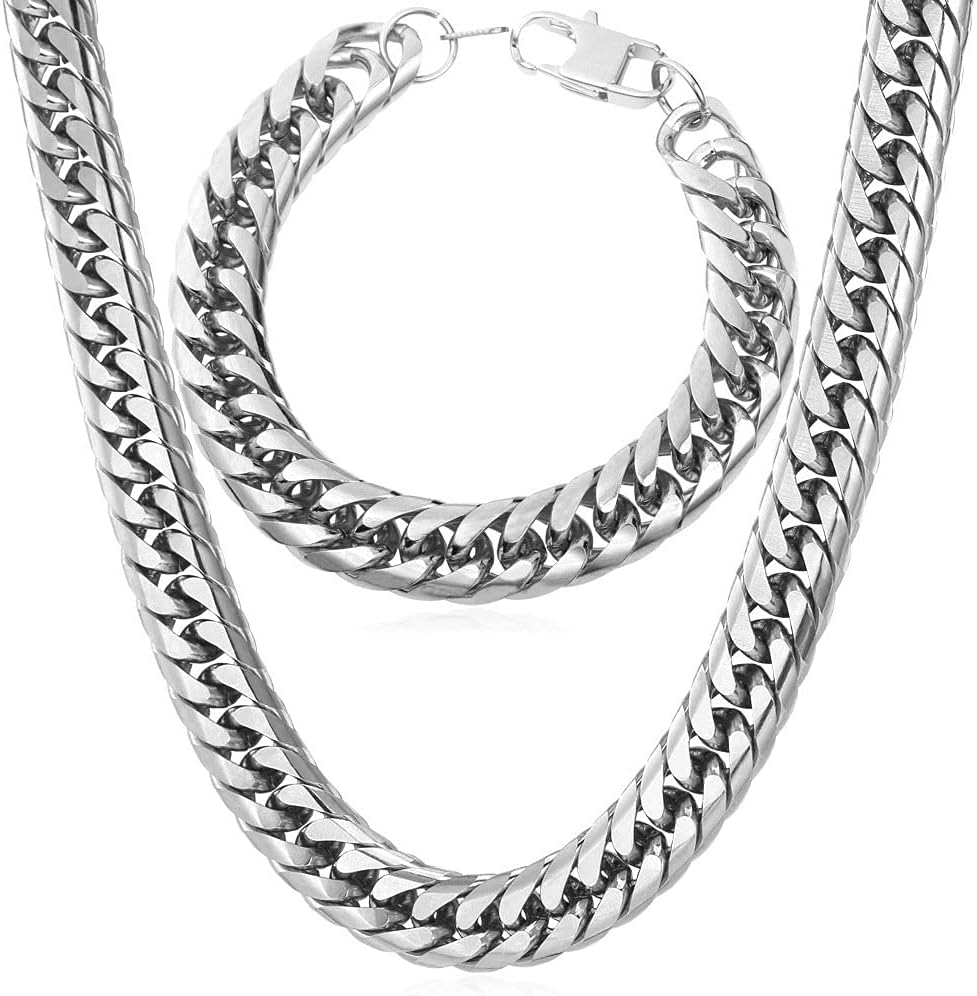 U7 Men Cuban Link Chain Necklace - Stylish Hip Hop Jewelry