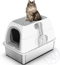Stainless Steel Top Entry Litter Box for Cats and Dogs