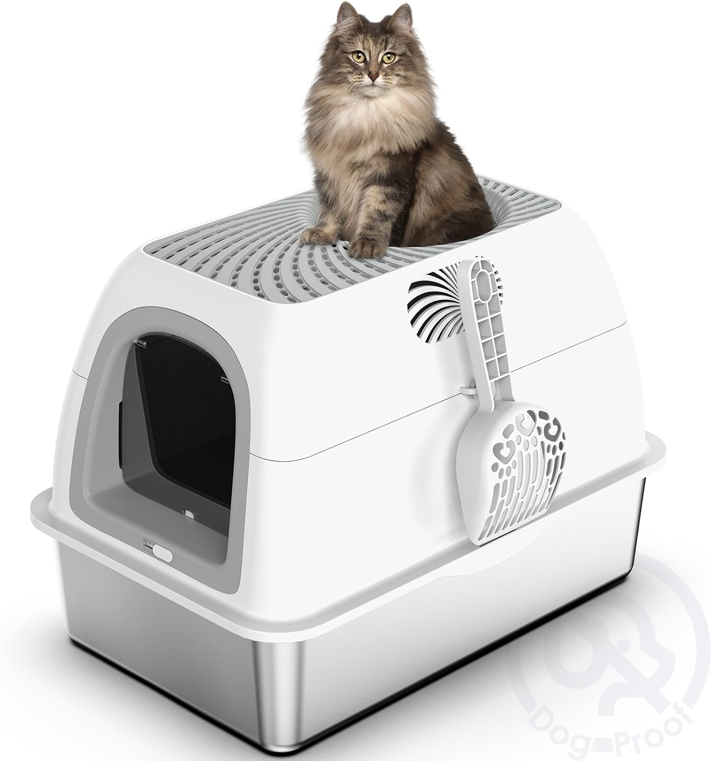 Stainless Steel Top Entry Litter Box for Cats and Dogs