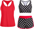 Yonique 3 Piece Athletic Tankini Swimsuits for Women with Shorts
