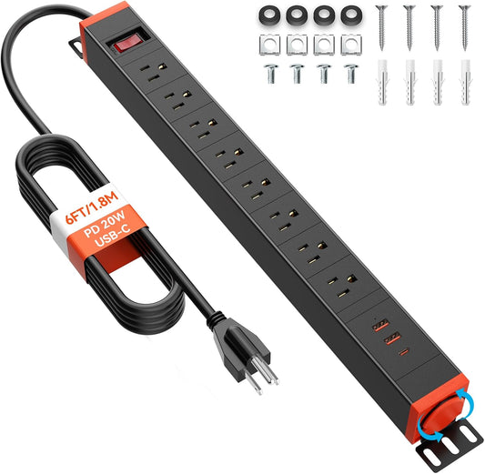 360 Rotating Power Strip with USB Ports - Ultimate Office Power Solution