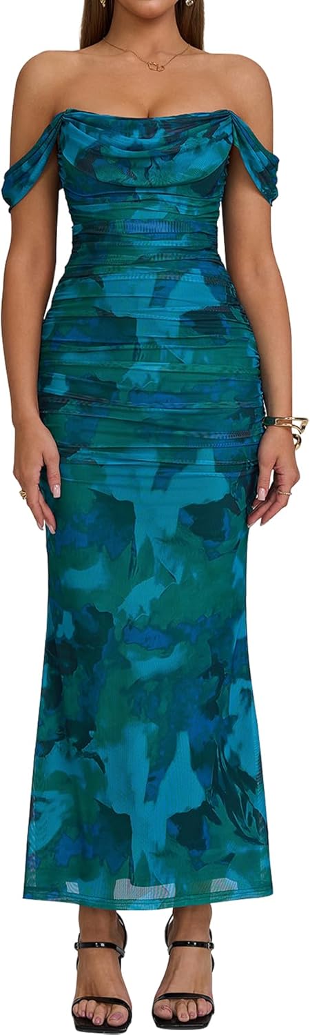 KUTUMAI Off The Shoulder Maxi Dress for Stunning Wedding Guests