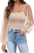 DOROSE Womens Mesh Long Sleeve Shirts for Chic Casual Style