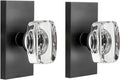 Crystal Glass Dummy Door Knob Interior Matte Black 2 Pack - Stylish