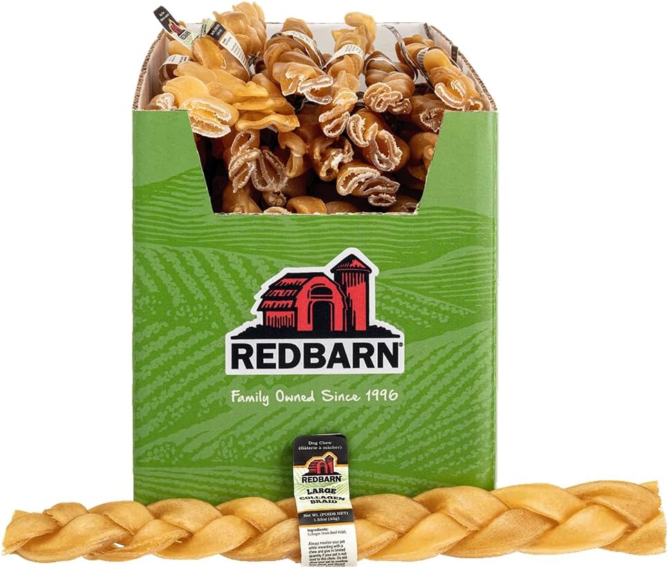 Natural Beef Collagen Braids for Dogs - Long Lasting Chews