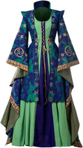 Medieval Green Velvet Witch Dress Cosplay Costume - Plus Size