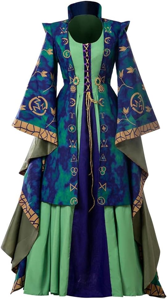 CosplayDiy Medieval Green Velvet Dress for Witch Cosplay
