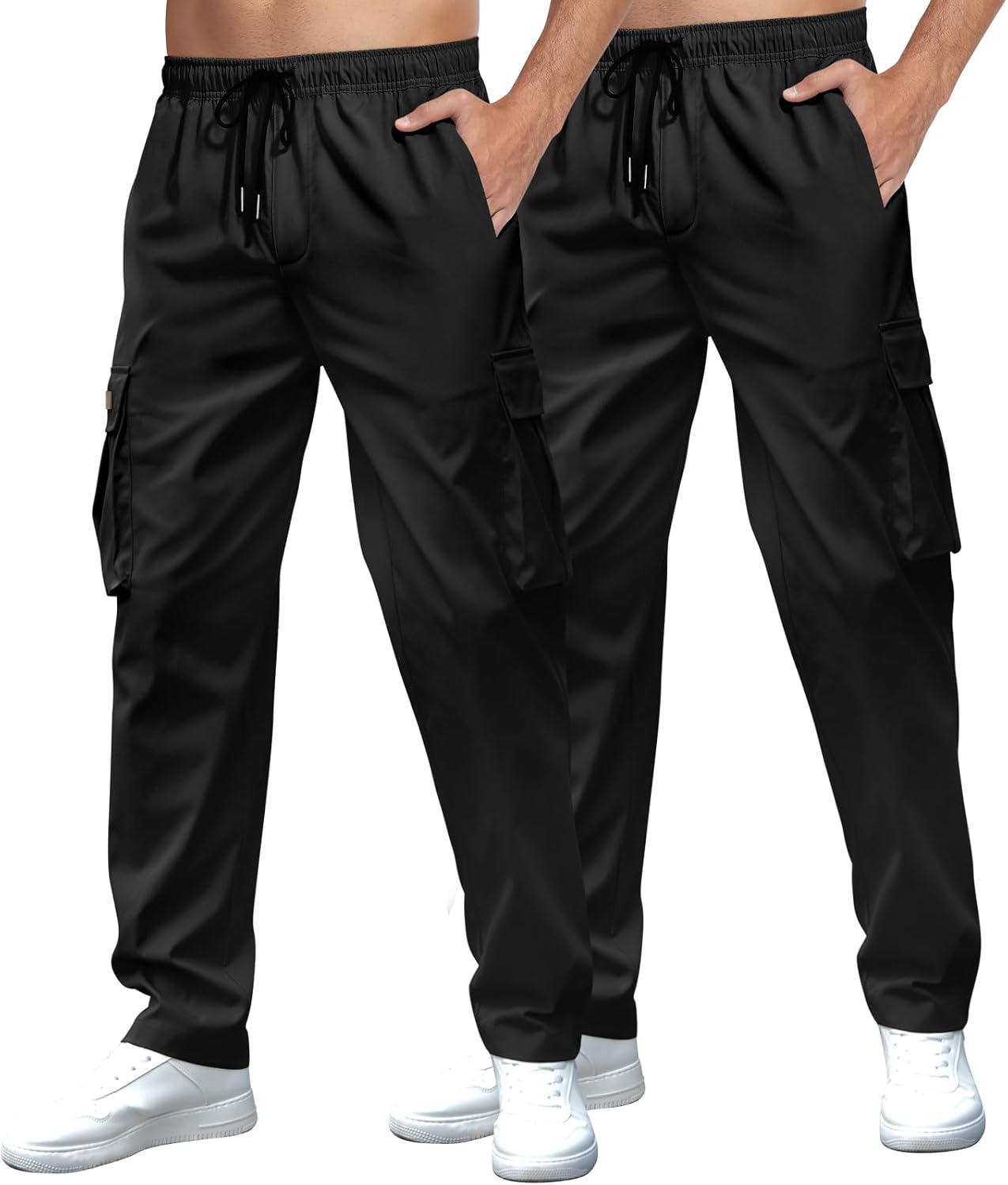 Men's Casual Cargo Sweatpants with Multi Pockets for Comfort