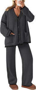Lounge Sets for Women 2 Piece Knit Cardigan and Pants - Cozy