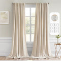 Cream Beige Light Blocking Curtains 104 in 2-Panel Set - Room