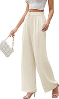 FUNYYZO Women Suit Pants Wide Leg High Elastic Waisted Trousers