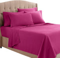 Clara Clark Twin XL Sheets 5 Piece Set - Hotel Luxury Magenta