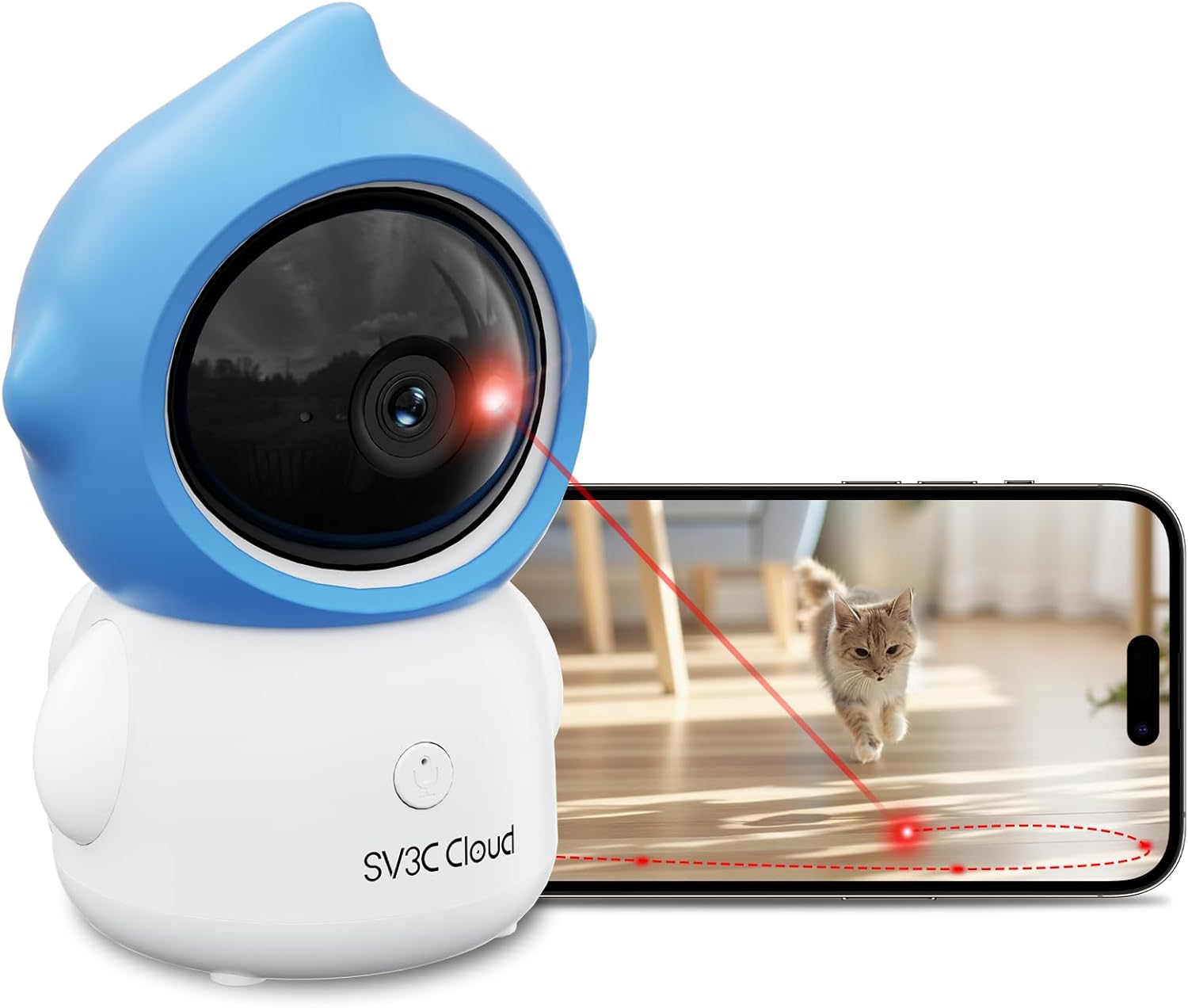 SV3C Pet Camera: 4MP Laser Cat Toy & Full-Room View