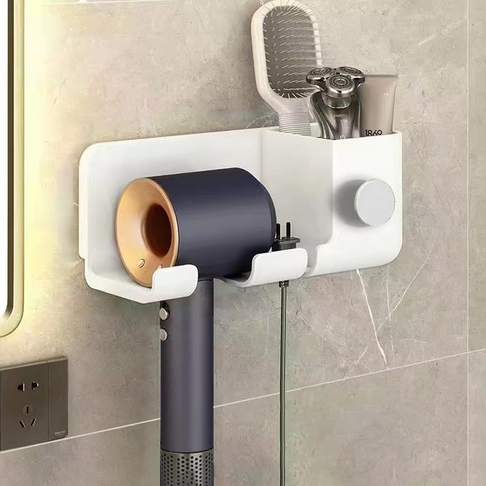 Space-Saving Hair Dryer Wall Mount