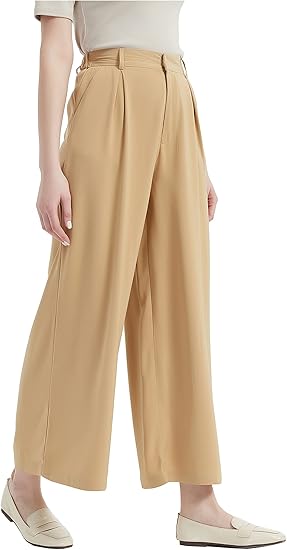 Tronjori Women High Waist Casual Wide Leg Palazzo Pants Review