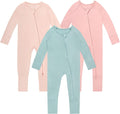 Rayon of Bamboo Baby Rompers Long Sleeve Two Way Zipper Footless