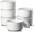Ceramic Bowls with Lids 20 oz Set of 6 - Airtight Meal Prep Containers