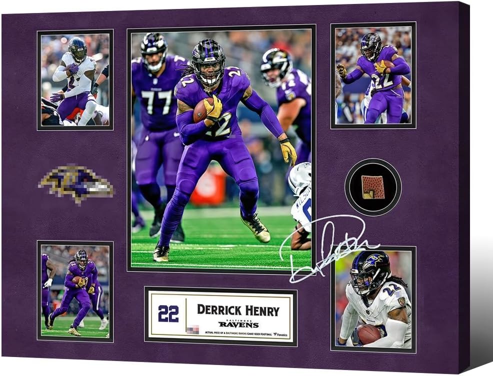Framed Derrick Henry Poster for Kids Bedroom Wall Decor