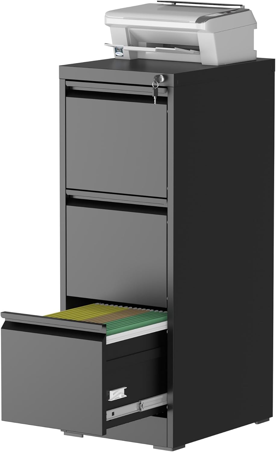 3 Drawer File Cabinet with Lock for Secure Home Office Storage