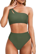 Women's high waisted bikini set with stylish cutout detail