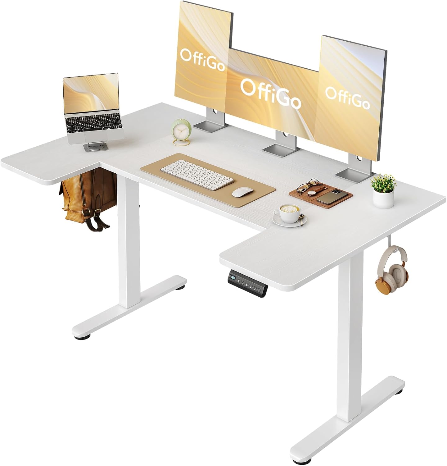 Height Adjustable U-Shaped Standing Desk - OffiGo
