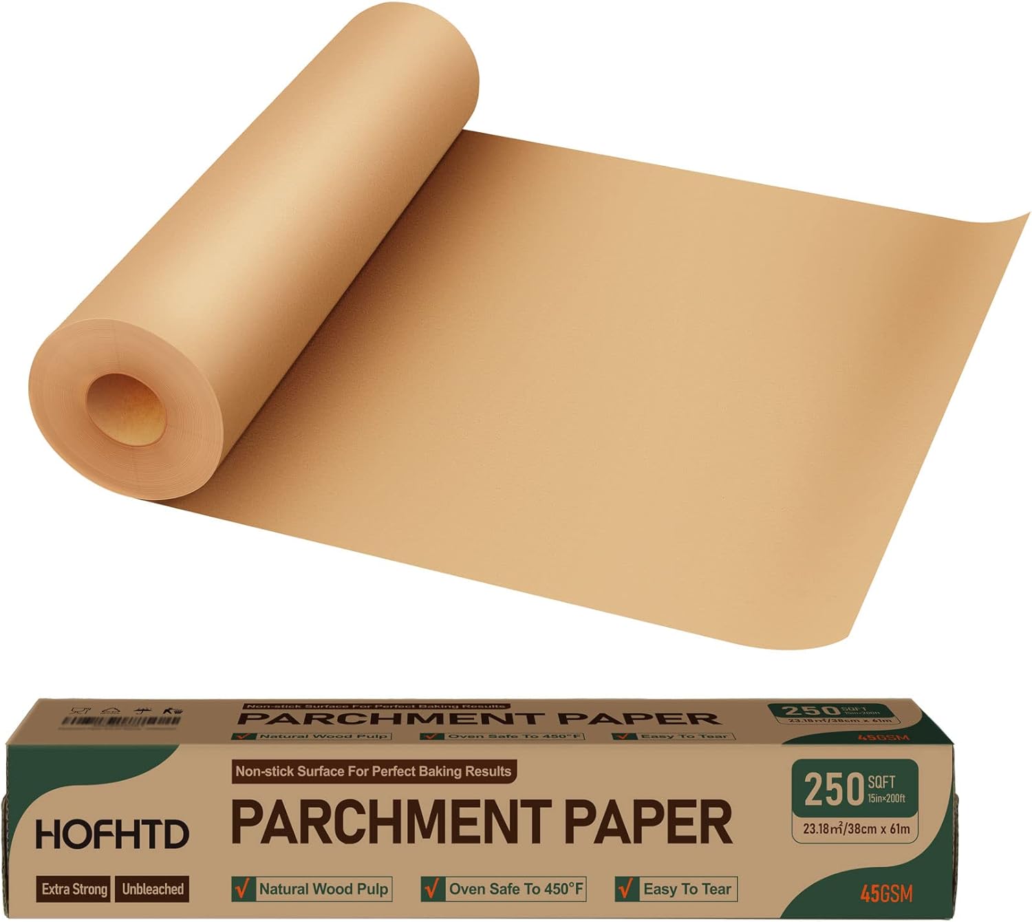 Premium HOFHTD Non-Stick Parchment Roll - 200 ft