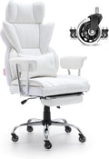 VEVOR White Reclining Office Chair - Lumbar Support & Footrest