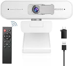 NexiGo N940P 2K Zoomable Webcam with Remote for Video Calls