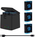 REYTRIC Hero 9 Replacement Batteries 3-Pack and 3-Channel Charger