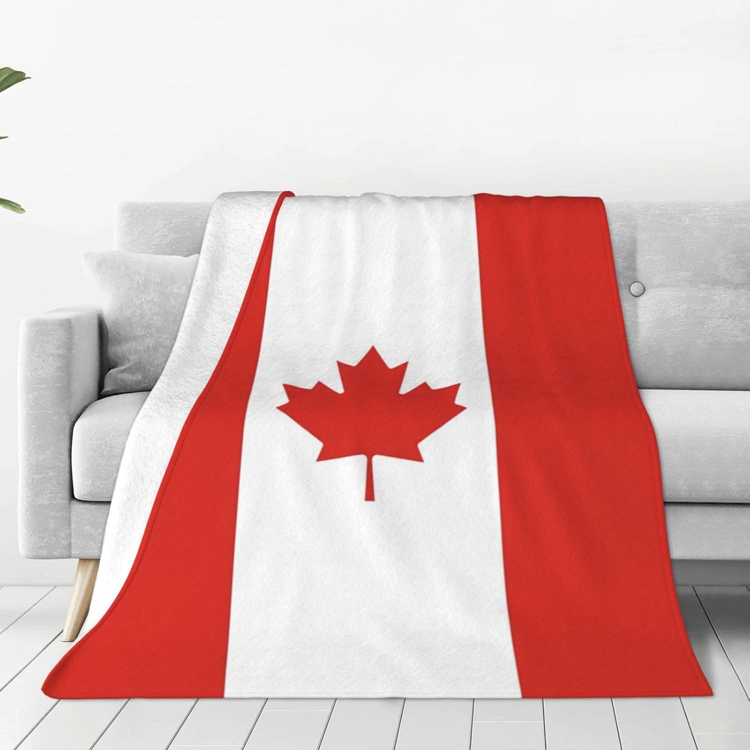 Cozy Canada Flag Fleece Blanket 60x50 - Snuggle in Style!