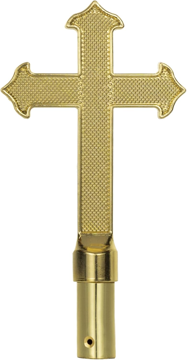 Gold Alloy Fancy Cross for Indoor Flag Pole Topper Finial