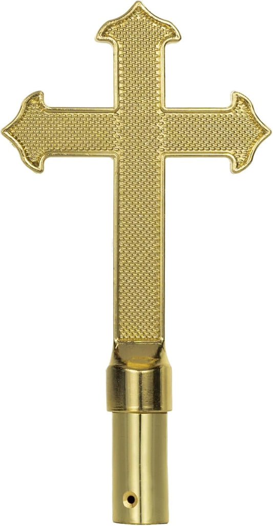Gold Alloy Fancy Cross for Indoor Flag Pole Topper Finial