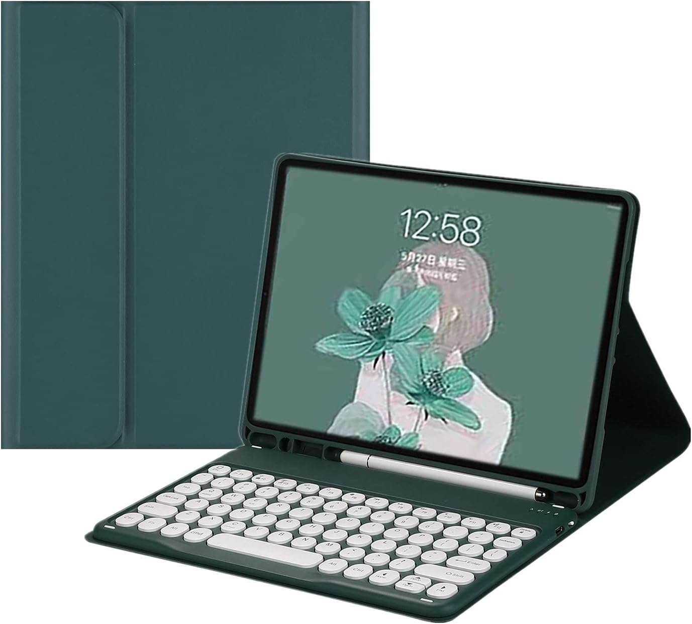 Color Keyboard Case for Galaxy Tab S8+ 12.4 Inch - Cute Design