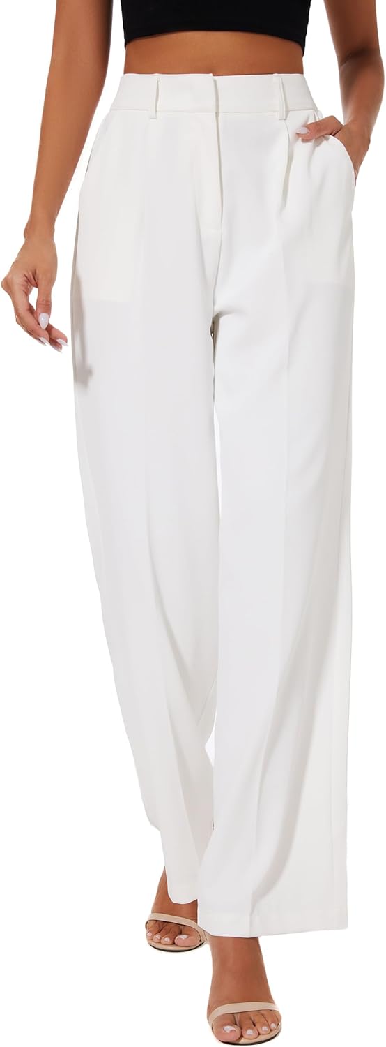 Wide Leg Pants for Women - High Elastic Waist Business Trousers