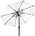10ft White Solar LED Patio Umbrella - Lighted, Tilt & UV-Resistant
