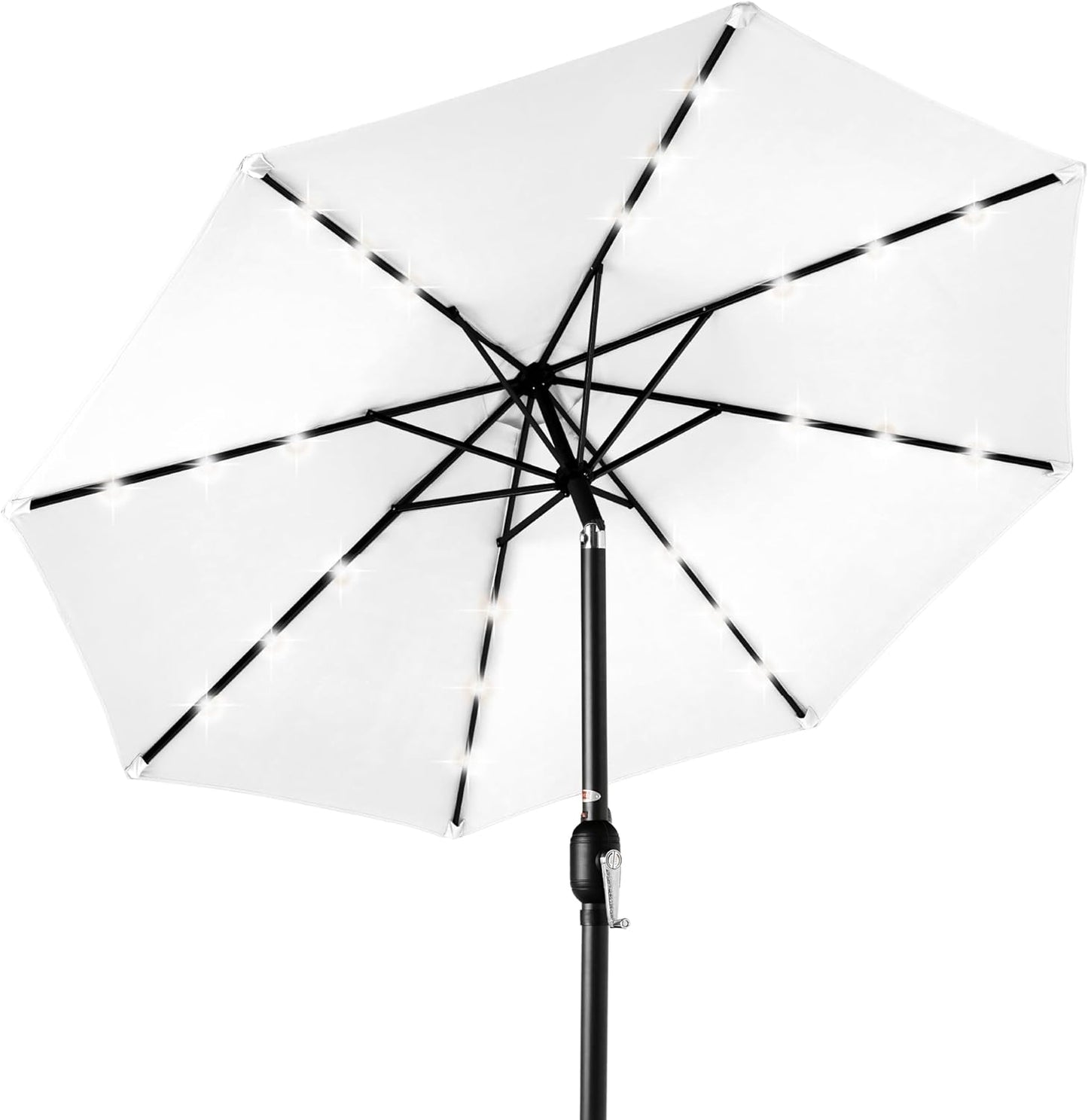 10ft Solar LED Lighted Patio Umbrella with Tilt Adjustment