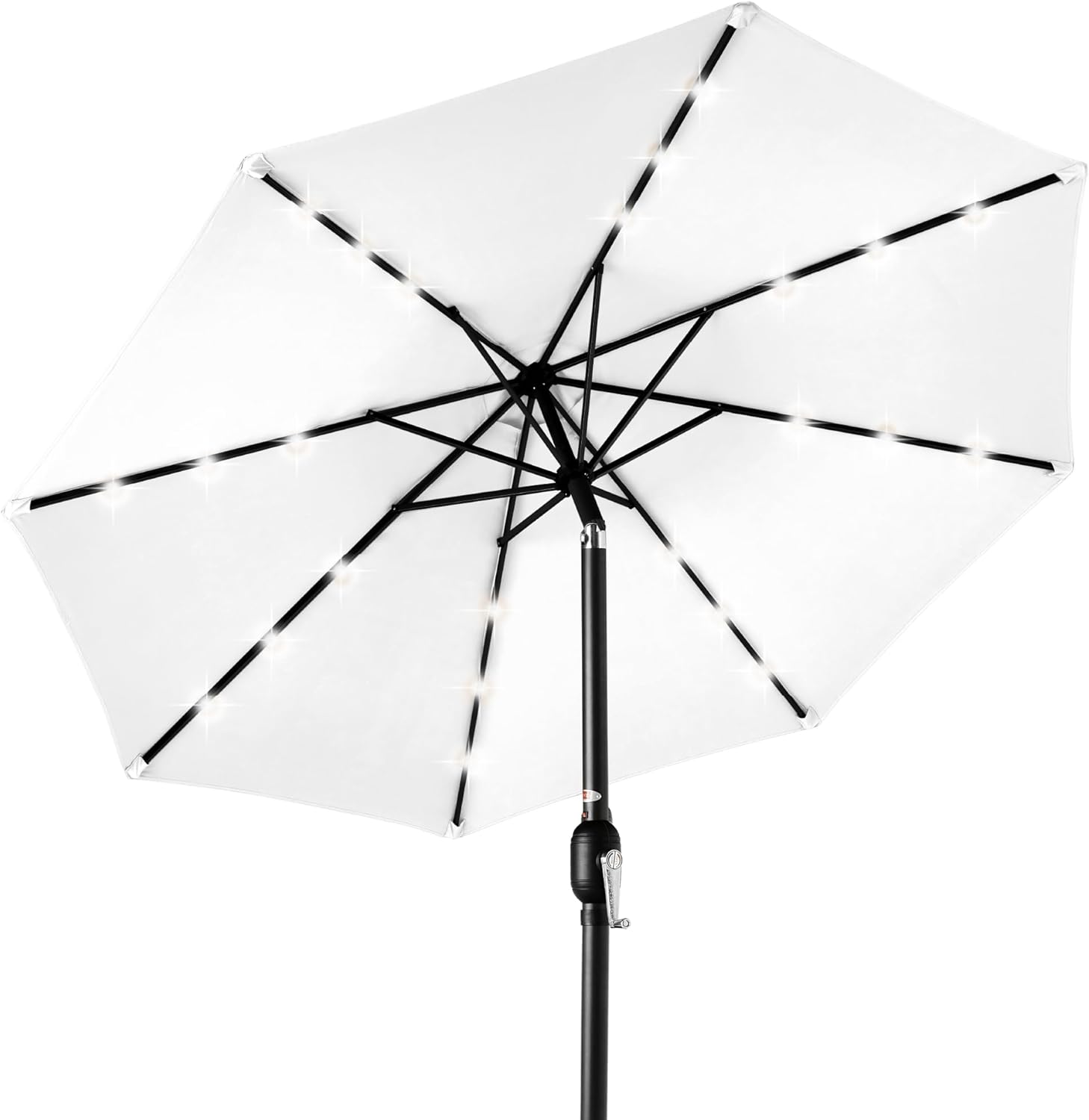 10ft Solar LED Lighted Patio Umbrella with Tilt Adjustment