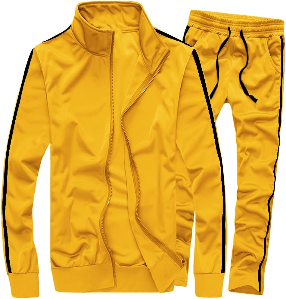 MACHLAB Men's Activewear Full Zip Warm Tracksuit Sports Set