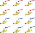 1/2 Inch PEX Ball Valves 12 Pack - Brass Full Port Shut Off Set